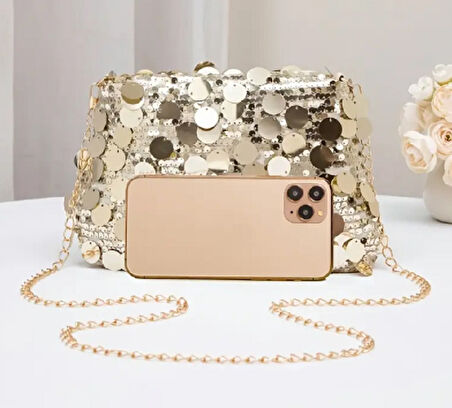 Gold Pullu Omuz Çantası