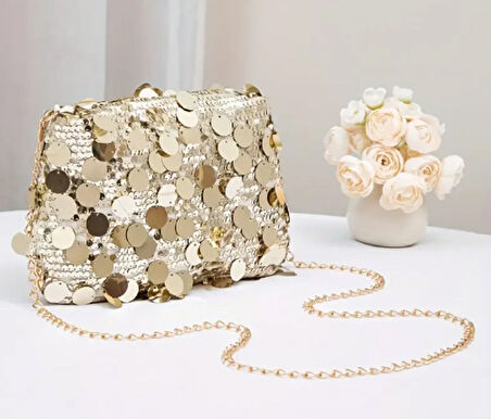 Gold Pullu Omuz Çantası