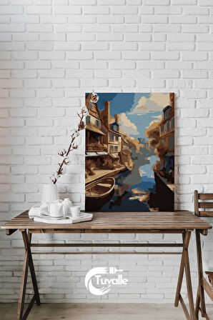 Gölgeler İçindeki Rüya Sayılarla Boyama Seti, Hobi Seti, 40X50 Tablo, Fırça Boya, Numaralı Tuval