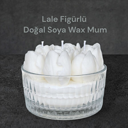 Lale Figürlü %100 Doğal Soya Wax Kokulu Dekoratif Mum