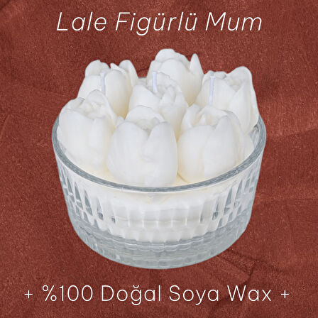 Lale Figürlü %100 Doğal Soya Wax Kokulu Dekoratif Mum