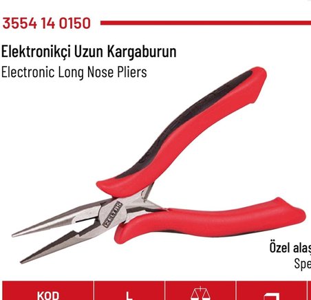 Elektronikçi Uzun Kargaburun 150mm