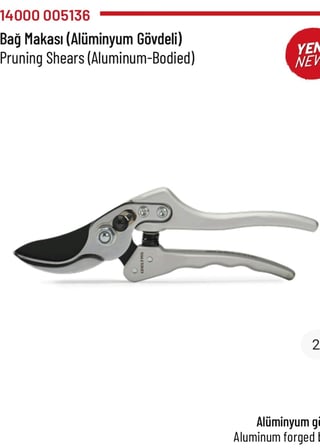 Bağ Makası Alüminyum Gövdeli 220mm