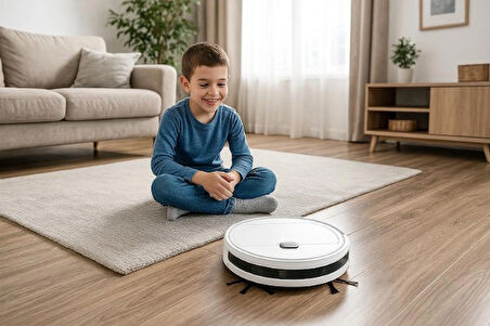 Oyuncak Gerçek Robot Süpürge-Sensörlü, Otomatik Yön Değiştiren Çocuk Oyuncağı
