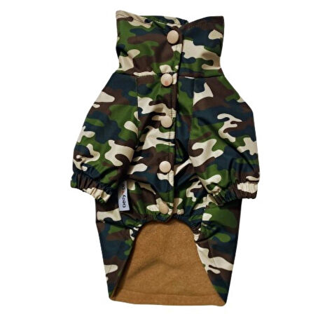 Gedyco Green Camouflage Polarlı Küçük Irk Köpek Yağmurluğu