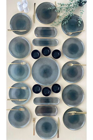 Green Gold 12 Kişilik 23 Parça With Saucer Kahvaltı Takımı