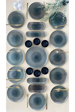 Green Gold 12 Kişilik 23 Parça With Saucer Kahvaltı Takımı