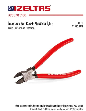 İnce Uçlu Yan Keski 160mm (Plastikler İçin)