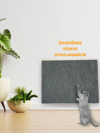 Beylini Kedi Tırmalama Halısı Yapışkanlı Her Yüzeye Uygulanabilir Kesilebilir Mobilya Koruyucu Mat (40X100)