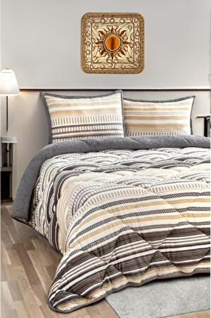 Merinos Comforter Çift  Kişilik Yorgan Seti Luca Sarı 220x240