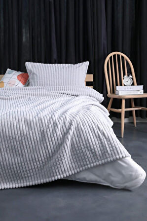 Merinos Modern Line Tek Kişilik 2 Parça Battaniye Seti - Gri