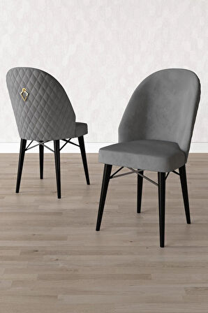 Arya Siyah Mermer Desen 80x132 MDF Açılabilir Mutfak Masası Takımı 6  Sandalye