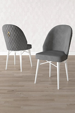 Arya Beyaz Mermer Desen 80x132 MDF Açılabilir Yemek Masası Takımı 6  Sandalye
