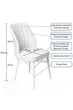 Mabel Meşe Desen 80x132 Açılabilir Yemek Odası Takımı 6  Sandalye