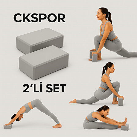 2' li Yoga Blok Seti  Pilates Yoga Denge Köpüğü 1 Çift  