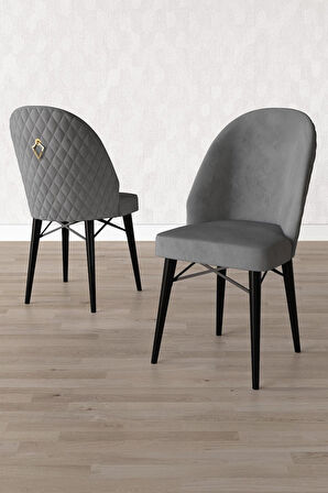 ​​​​​​​Calvin Siyah Mermer 80x132 Açılabilir Mdf Masa Yemek Odası Takımı, Mutfak Takımı 4 Adet Sanda
