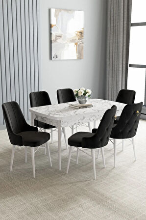 Calvin Meşe Desen 80x132 MDF Açılabilir Mutfak Masası Takımı 4  Sandalye