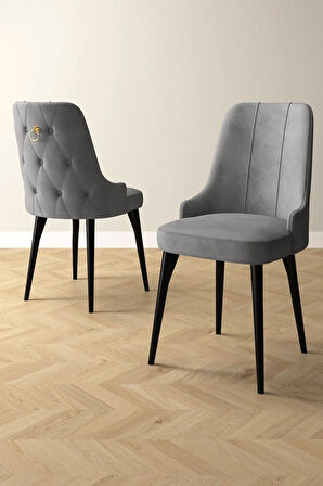 Mabel Siyah Mermer Desen 80x132 MDF Açılabilir Mutfak Masası Takımı 4  Sandalye