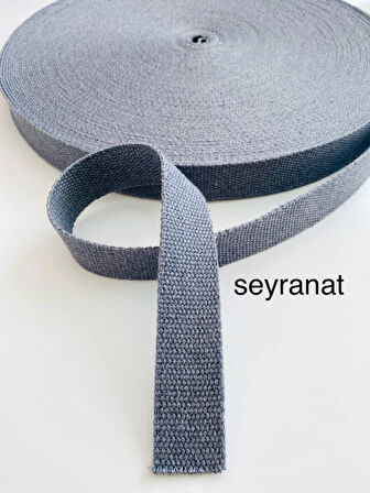 Gri Renk Şerit Kolon Dar Dokuma 3 cm 3 Metre Çanta Askısı Sapı
