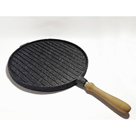 Çift Taraflı DÖKÜM 34 CM  bazlama Gözleme Katmer ızgara mangal tava