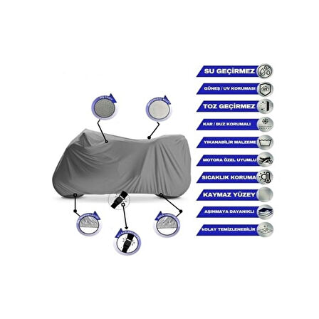 Motosiklet Brandası - Su Geçirmez, Rüzgar Güneş Koruyucu, 4 Mevsim Uygun, Kolay Saklama Çantası