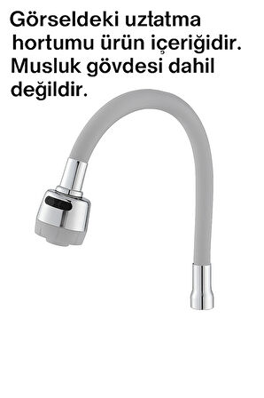 Gri Silikonlu 2 Fonksiyonlu Kubar Musluk Başlığı – 360° Oynar Başlık, Su Tasarruflu Tasarım