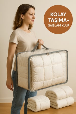 Şeffaf Kapaklı Hurç – 28x32x15 cm Orta Boy Dolap İçi Kıyafet ve Havlu Düzenleyici