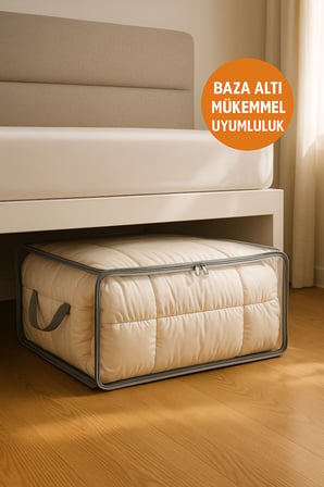Şeffaf Kapaklı Hurç – 28x32x15 cm Orta Boy Dolap İçi Kıyafet ve Havlu Düzenleyici