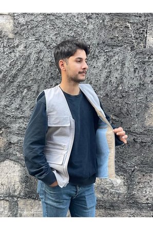 Erkek Yazlık Keten Kumaş Avcı Yelek Çok Cepli 7 Cep