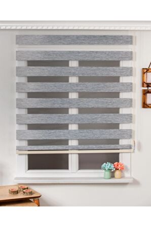 Network Awm Düz Gri Zebra Perde