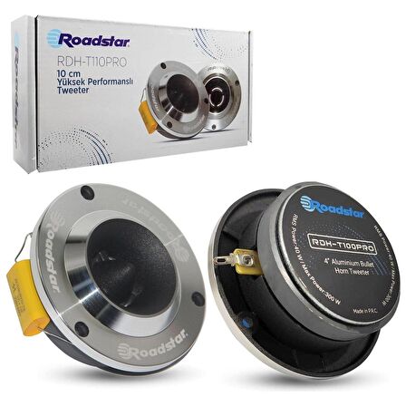 Roadstar RDH-T100PRO 10 Cm Yüksek Performanslı Tweeter 300W Maksimum 40W RMS (1 Takım)