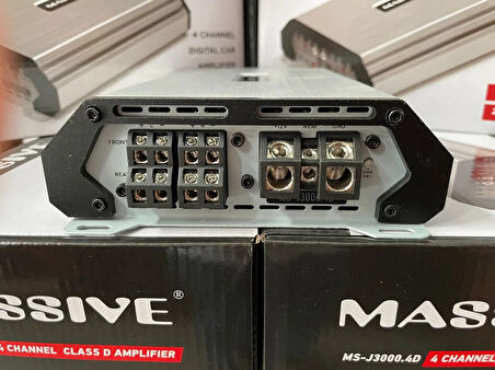Massive MS-J3000.4D 4 Kanal Amfi Özel Seri 4 Ohm 4X150W Rms 2 Ohm 4X225W RMS