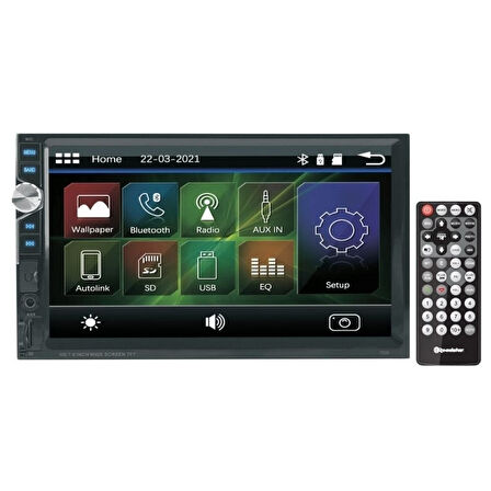 Roadstar RD7200 7" Bluetooth lu Double Din Teyp