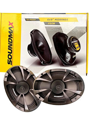 Soundmax Oto Hoparlör 250w Oval Midrange 2 Adet Sx-M69XH 6x9 Oval 250W Maksimum 100W RMS