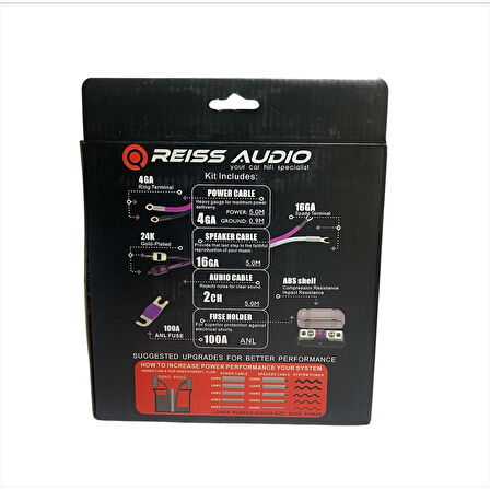 Reiss Audio RS-AWG44 4GA Oto Anfi Kablo Seti