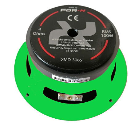 For-X XMD-3065 Midrange 100W RMS 200W Maksimum 16 cm Hoparlör Yeşil Kasa