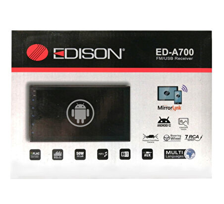 Edison ED-A700 Android Double Teyp 2GB Ram+32GB Rom BT/Carplay/Android Auto/Navigasyon/IPS Ekran