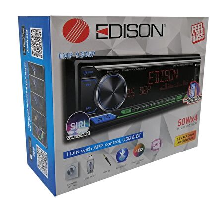 Edison EMP-92 DSP Oto Teyp 3 Anfi Çıkışlı DSP İşlemcili Telefon Kontrollü USB/BT /AUX