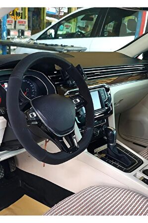 Renault 21 Uyumlu Dikmeli Direksiyon Kılıfı Noktalı-alkantara Siyah