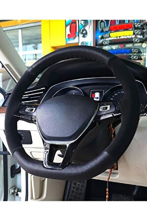 Skoda Roomster Uyumlu Dikmeli Direksiyon Kılıfı Noktalı-alkantara Siyah