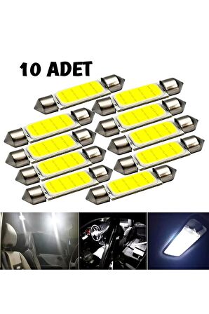 10 Adet Sofit Cob Led Ampül 12v 31mm Japon Oto Tavan Led