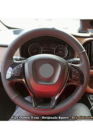 Fiat Uyumlu Doblo 2015-2021 Arası Araca Özel Dikmeli Direksiyon Kılıfı