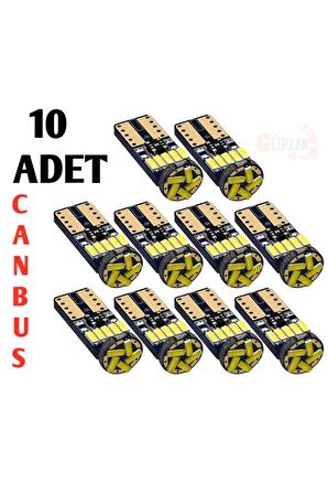 10 Adet T10 Led Ampül 12v Beyaz 15 Ledli