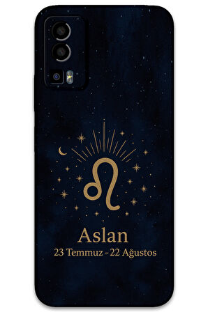 GM 23 Uyumlu Aslan Burcu Desenli Telefon Kılıfı + Ekran Koruyucu - 5772