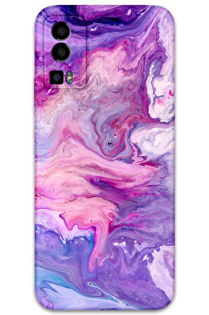 GM 23 Uyumlu Mermer Desenli Telefon Kılıfı + Ekran Koruyucu - 5813