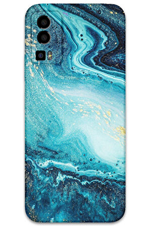 GM 23 Uyumlu Mermer Desenli Telefon Kılıfı + Ekran Koruyucu - 5818