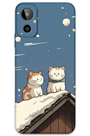 GM 23 SE Uyumlu Kedi Desenli Telefon Kılıfı + Ekran Koruyucu - 5780