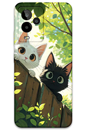 GM 24 Pro Uyumlu Kedi Desenli Telefon Kılıfı + Ekran Koruyucu - 5785