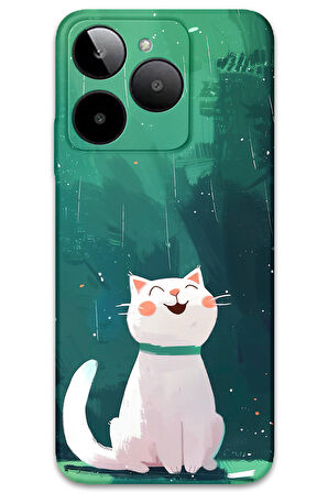 GM Era 30 Uyumlu Kedi Desenli Telefon Kılıfı + Ekran Koruyucu - 5781