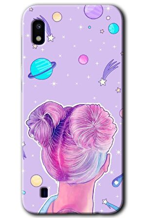 Galaxy A10 Kılıf HD Desen Baskılı Arka Kapak - Uzaylı Kız 